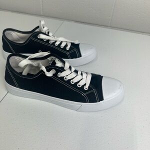 Black and White Canvas Sneakers